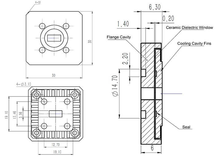 WR-28 High Power Pressure Window