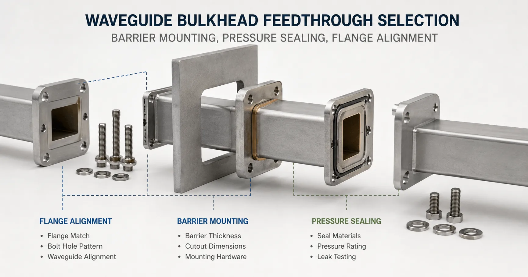 Waveguide Bulkhead Feedthrough Selection | Barrier Mounting, Pressure Sealing, Flange Alignment