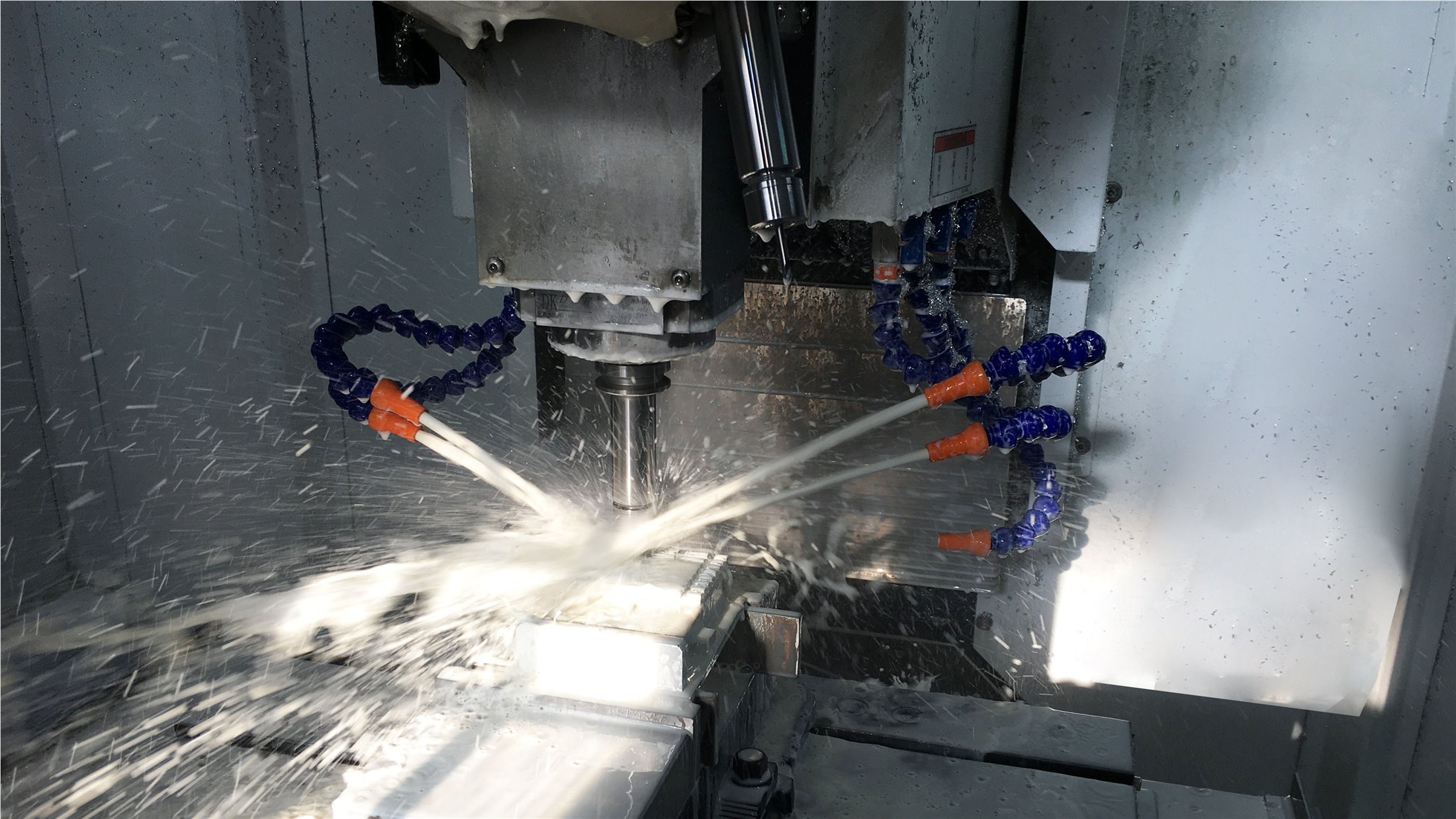 CNC machining a precision microwave component at Dolph Microwave