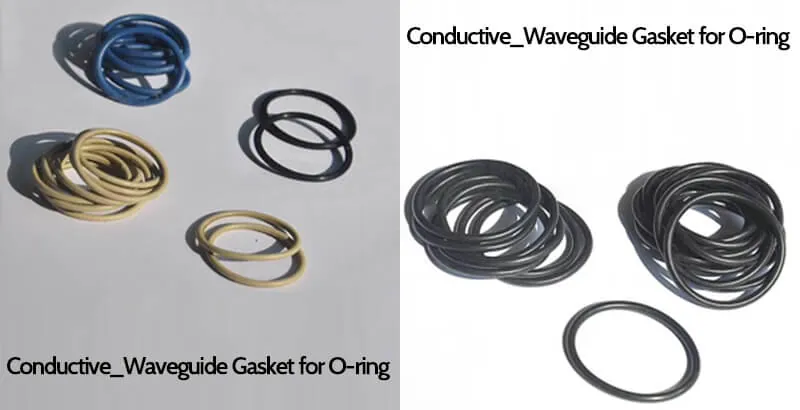 Conductive waveguide O-rings in several sizes