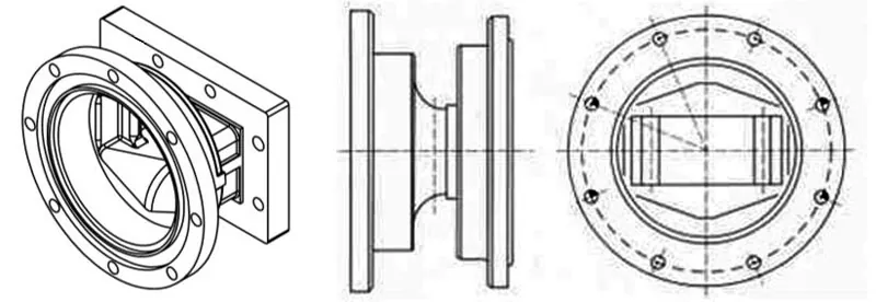 S-band WR284 rectangular to circular waveguide transition for magnetron
