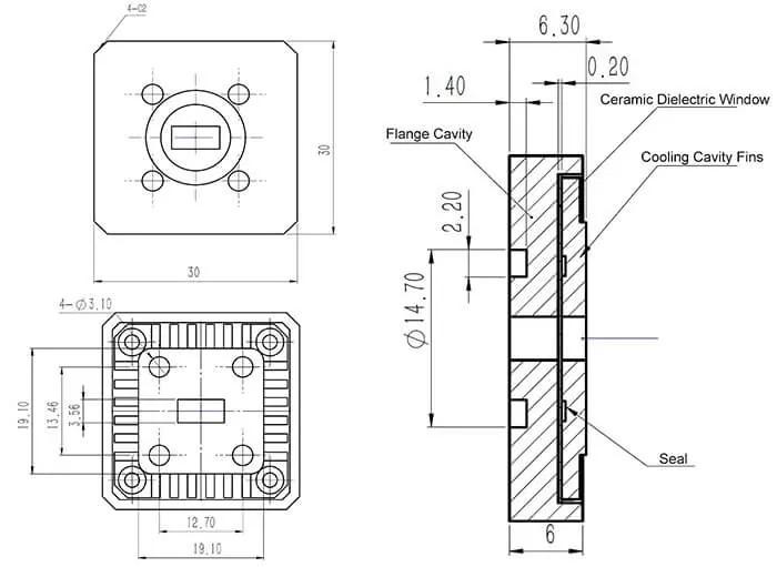 WR-28 High Power Pressure Window