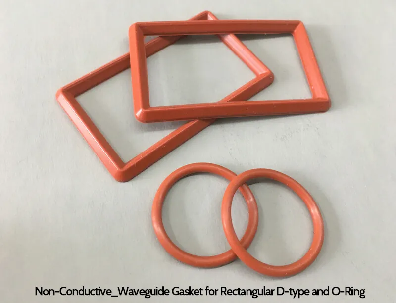 Non-conductive rectangular D-type waveguide gaskets and O-rings
